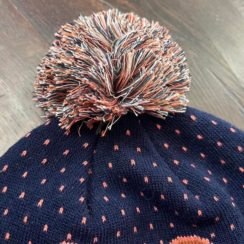 L.L.Bean Cursive Knit Pompom Beanie with Striped Cuff - Picture 4 of 7